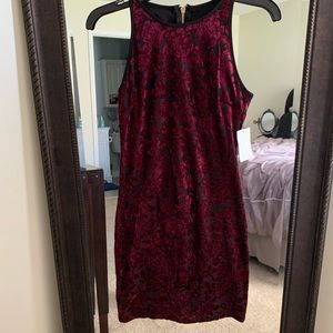 Embossed velvet dress